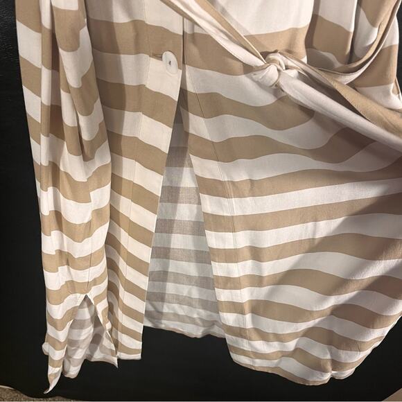 Garnet Hill Tan and White Checkered Midi Dress - Picture 6 of 11